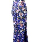 Primavera Womens Formal Dress Blue Floral Sequined Size 2 Photo 0