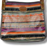 Fossil Vintage  Womens Crossbody Purse Handbag Multicolor Stripes Coated Canvas Photo 1