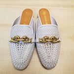 Tory Burch {6M} Jessa Woven Backless Loafer Icy Blue Photo 1