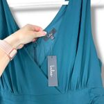 Lulus NWT Thoughts of Hue Emerald Green Surplice V-Neck Sleeveless Maxi Dress Photo 8