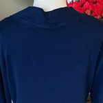 kim rogers Navy Blue Knit Comfy Open Cardigan Sweater Photo 4