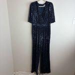 Trina Turk : Glam Party Sparkle Navy Sequin Jumpsuit Photo 1