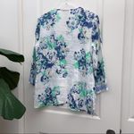 Charter Club  Floral Embroidered Linen Top White M Photo 8