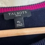 Talbots  Women's Multicolor Stripe Crewneck Sweater Medium Petite Long Sleeve Photo 2