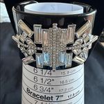 Lia Sophia  multi-shape rhinestone & resin EUC art deco style cuff bracelet. Photo 3
