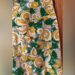 ZARA Green & Yellow Floral Abstract Print High Waist Stretch Cropped Pants XS Photo 12