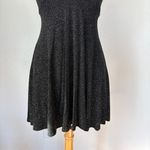 Vintage 90s Black and Silver Sparkle Mini Cocktail Dress Photo 3