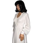 1970s Vintage Wedding Gown w/ Bustled Train & Veil ILGWU Union small White Photo 5