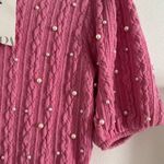 ZARA  Pink Pearl Knit Sweater Top NWT Photo 4