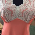 Vintage Hot Orange Taupe Lace V Photo 2