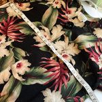 Deadstock Vintage Floral Shirt Jacket Long Sleeve Tropical Orchid Print Pink Photo 5