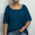 Maggie Barnes  Essentials Teal Short Sleeve Sweater Sz 2X Photo 0