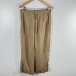 Ralph Lauren Lauren  Linen Pants 6P‎ Tan Beige Wide Leg Drawstring Elastic Wais Photo 1