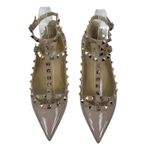 Valentino Garavani NEW Rockstud Caged Paten Leather Flats Pink Size 38.5 Photo 6