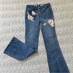 Pilcro and the Letterpress Pilcro High Rise Rose Patchwork Trouser Bootcut Flare Jeans (Size 28) floral Photo 5