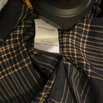 Bloomchic Black Plaid Keyhole Frill Trim Long Sleeve Blouse  top shirt woman’s 14 Photo 7