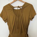 A New Day  Brown Midi Dress Lightweight Cutout asymmetrical Hem Tie Back Size M Photo 9