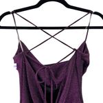 Lush Clothing Lush Purple Metallic Drape Neck Bodycon Dress Size XS NWOT Photo 2