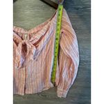 Free People  top sz XS Stripped Boho cottagecore long sleeves off shoulder Photo 5