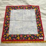 Red floral boarder print bandana 0695 Blue Photo 3