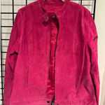 Matisse Ready To Wear Ie Relaxed Pink Suede Leather Moto Jacket Women's Size M Zip Up Photo 0