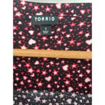 Torrid Womens Black Red Heart Star Print Lace Trim Long Sleeve Tunic Top Size 1 Photo 2