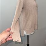 Loft  Lace Up V-Neck Beige Knit Long Sleeve Sweater Women's Small Photo 4