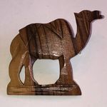 Wooden Bethlehem Carved Camel Boho Figurine Brown Photo 0