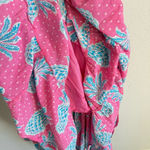 Crown & Ivy Women’s Dress M Pink Blue Pineapple Swiss Dot Smocked Maxi Beach Photo 3