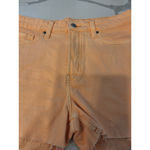 Old Navy High-Rise O.G. Straight Peach Denim Shorts Women’s Size 10 Frayed Hem Photo 1