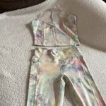 Victoria's Secret VS incredible rainbow leaves opal tie dye leggings + top size M Photo 2