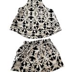 Tyche  Black White Spaghetti Strap Swing Cami Tiered Top Matching Shorts Set SM Photo 3