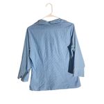 Riders by Lee M Blue Pinstripe 3/4 Sleeve Collared Shirt Size M Photo 1