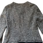 St. John  Couture Tweed Wool Blend Blazer Black White Jacket Chain Trim Career Photo 7