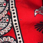 Leidirose Red Paisley Print Dress Short Sleeve Vintage Made in Philippines Size M Photo 8