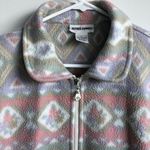 Alfred Dunner VTG  Full Zip Up Jacket Multi Color Pastel Aztec Pattern Jacket L Photo 1