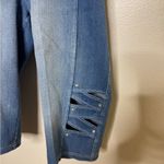 Luxe  Denim Cropped Jeans with Lattice Detail Photo 9