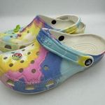 Crocs  Classic Tie Dye Clog Women’s 8 Men’s 6 Multicolor Virgo Peace Charms Photo 0