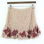 Raga Anthro  Azaria Lace Mini Skirt Taupe Size S‎ Photo 1