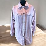 Bibi Women's Fleece Jacket Light Pink Mauve Oversized Relaxed Fit SM Pockets Photo 1