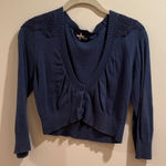 sinequanone cardigan Navy Blue Cropped with Lace Detail made in Paris size S Photo 0