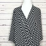 White House | Black Market WHBM Black & White Polka Dot Twist Front Wrap Blouse Top Size 4 Small Photo 10