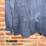 Ashley Stewart  Black Tie Waist Button Down Lightweight Jacket Women's Size 26/28 Photo 2