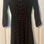 Old Navy Black Midi Dress With Gold Polka Dots Photo 2