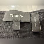 Theory  Zip Up Knit Fitted Peplum Black Jacket Large Photo 3