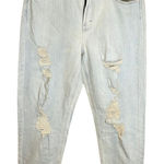 Wild Fable Wild‎ Fable Highest Rise Mom Jeans Distressed Ripped Light Wash Denim Photo 0