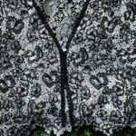Chris McLaughlin Women's crochet cardigan with floral pattern early 2000’s Black Size XL Photo 2