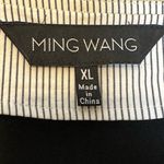 Ming Wang MING‎ WANG Navy Blue Snap Detail Zip-up Deco Crepe Dinner Jacket With Nautical Photo 4