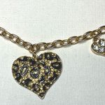 Guess Gold cheetah heart necklace rhinestone chain hearts adjustable  Photo 2