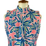 Katherine Way Zip Front Top M Pink Blue Abstract Print Sleeveless Golf Size M Photo 1